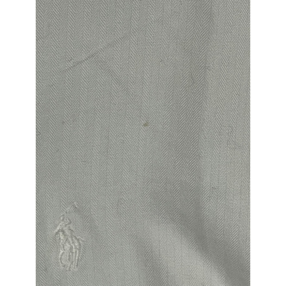 Vintage Ralph Lauren Yarmouth Mens 16 32/33 White Herringbone Button Down Shirt - Picture 14 of 16